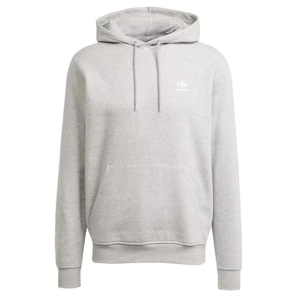 adidas men Trefoil Essentials Hoodie Medium Gray/White NWT Size M $60
